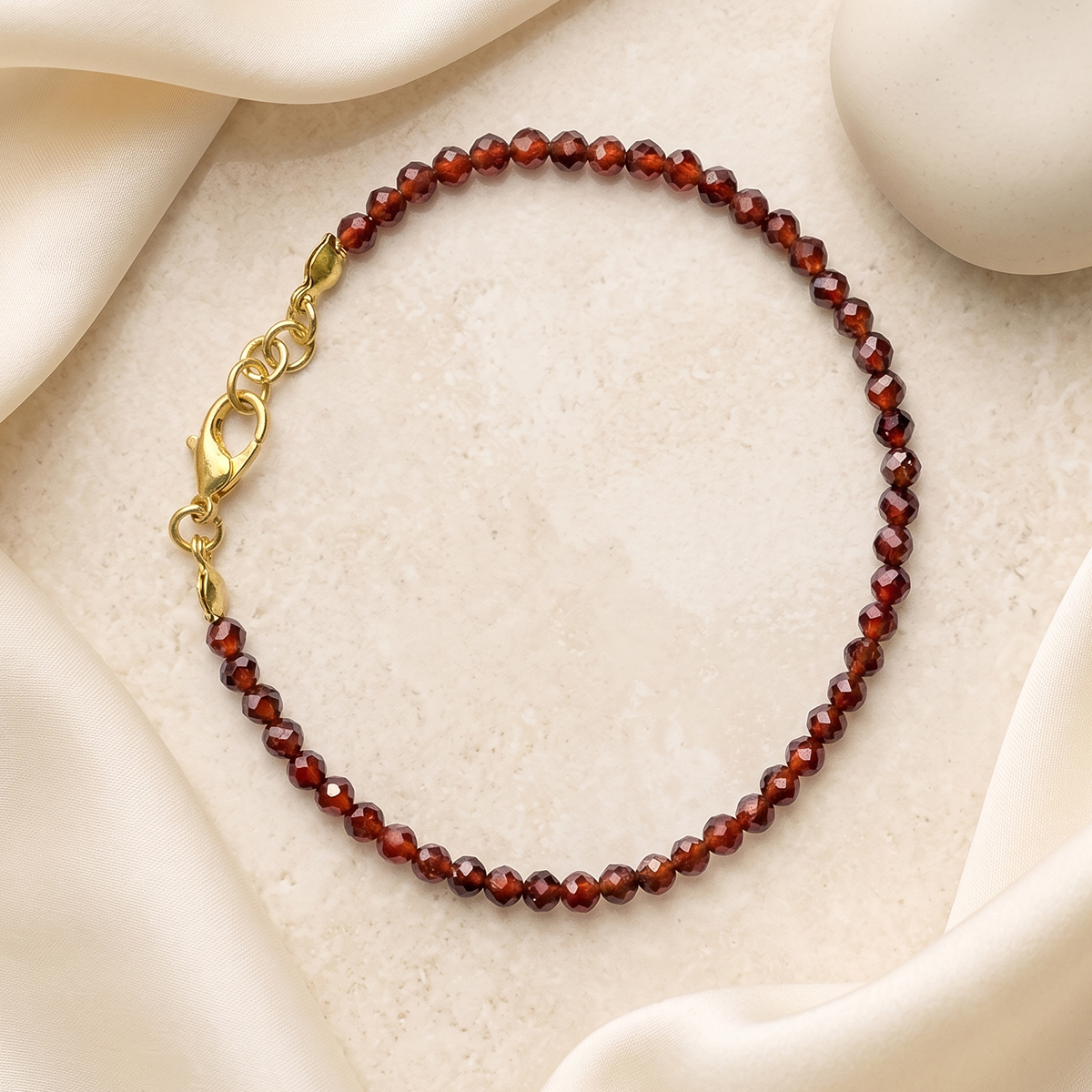 Hessonite Faceted Bracelet 3mm-Shubhanjali Store (2) hessonite faceted bracelet 3mm