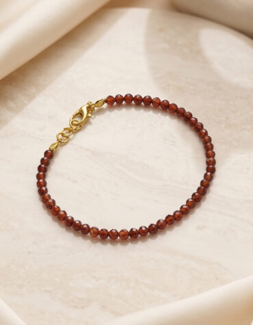 hessonite faceted bracelet 3mm