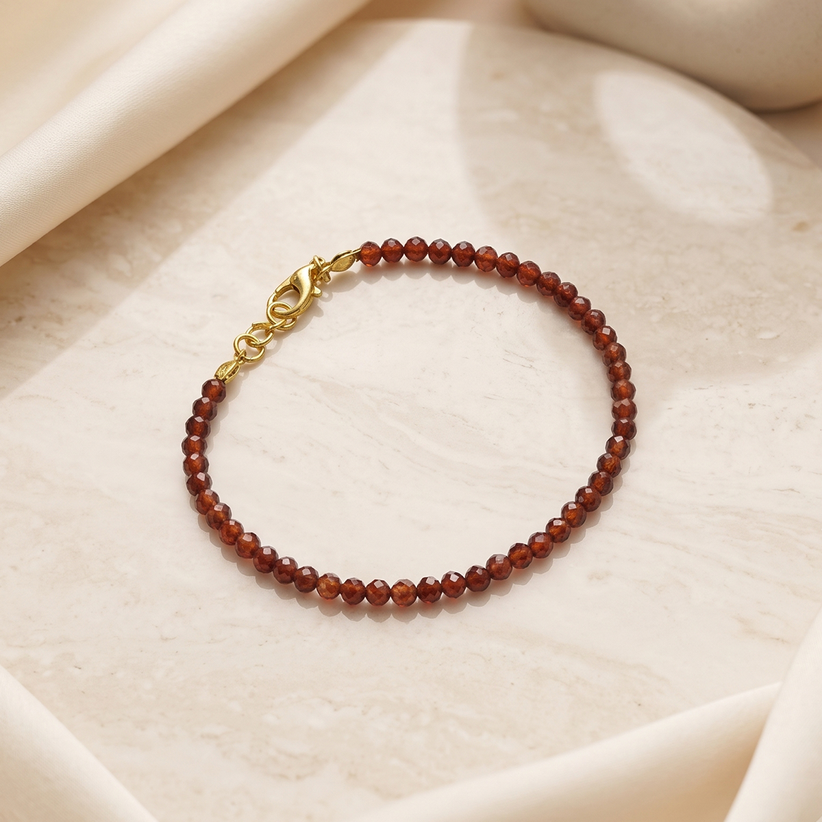 Hessonite Faceted Bracelet 3mm-Shubhanjali Store (5) hessonite faceted bracelet 3mm