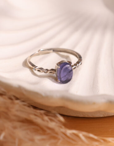 iolite ring silver