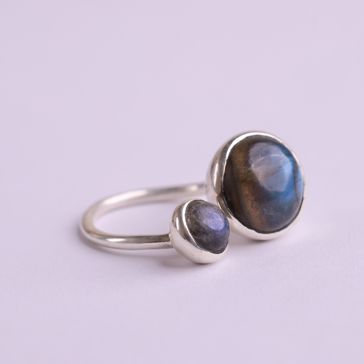 Labradorite Double Stone Ring Silver (1) labradorite double stone ring silver