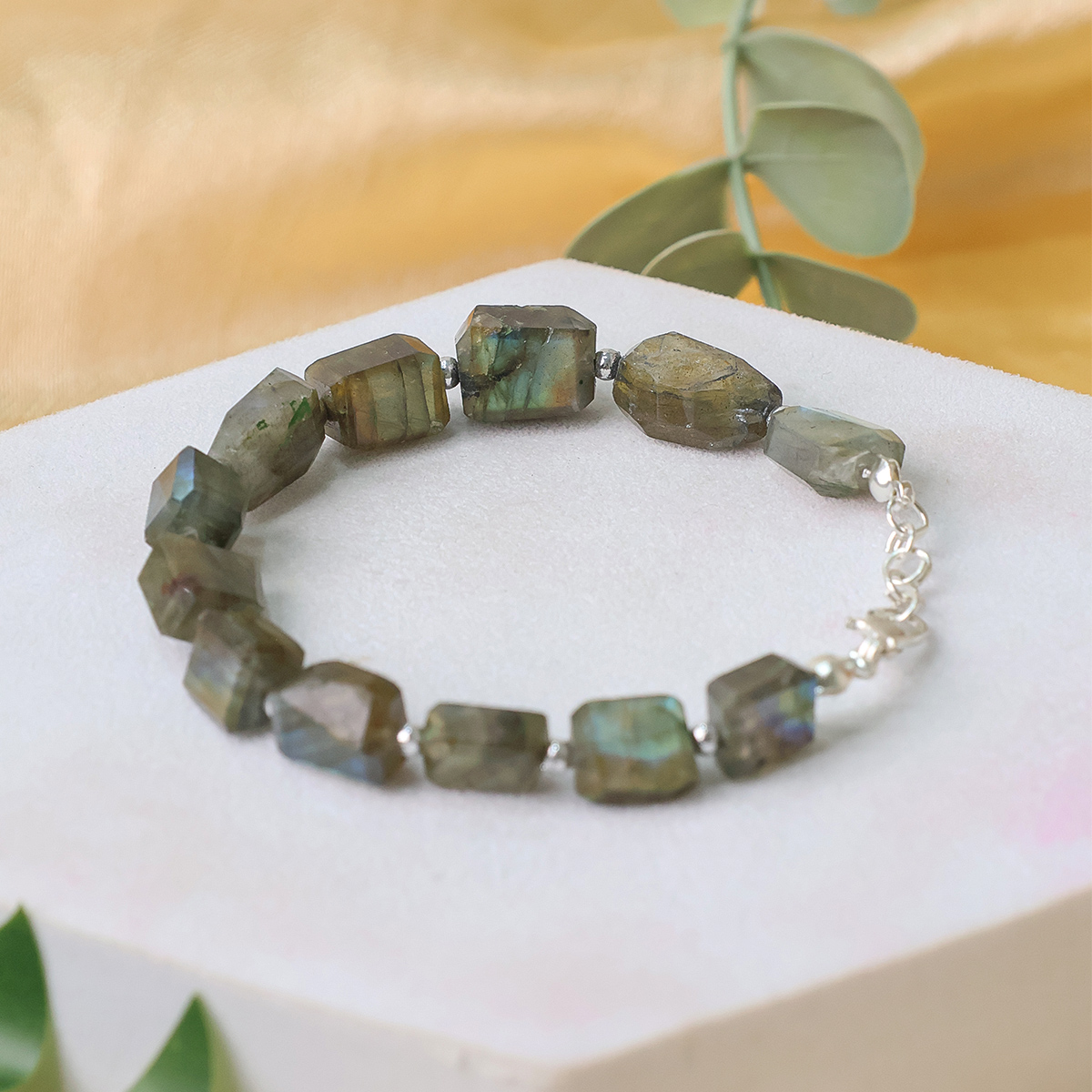 Labradorite Faceted Tumble Bracelet-Shubhanjali Store (2) labradorite faceted tumble bracelet