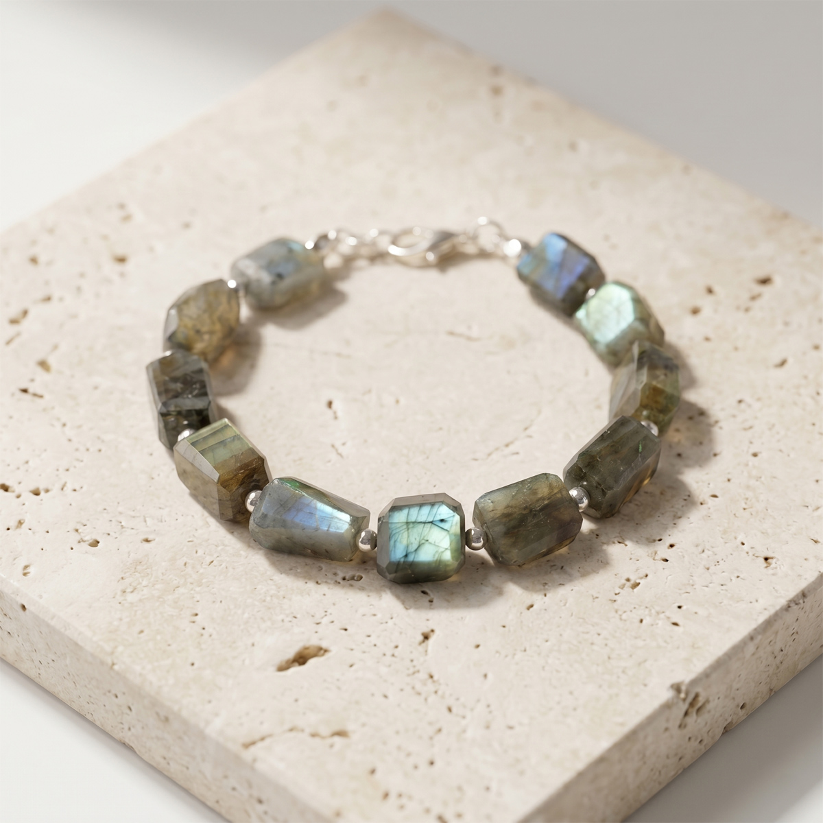 Labradorite Faceted Tumble Bracelet-Shubhanjali Store (3) labradorite faceted tumble bracelet