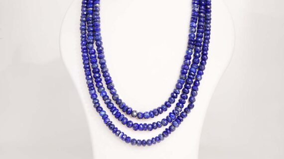 Lapis Bati Faceted 3 Layer Necklace
