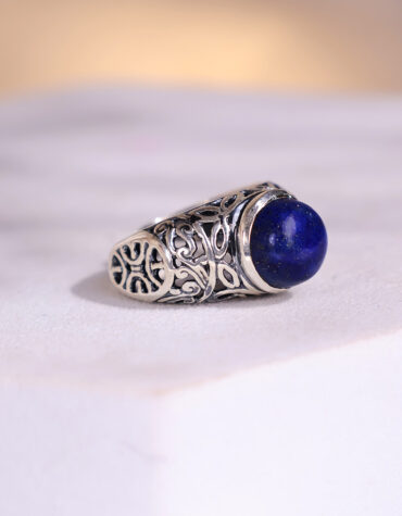 lapis boho silver ring
