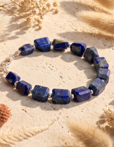 lapis faceted tumble bracelet