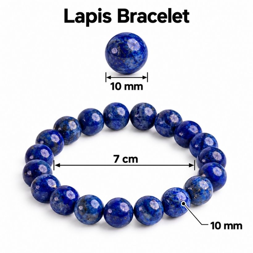 Lapis Lazuli Round Beads Bracelet (1) lapis lazuli round beads bracelet