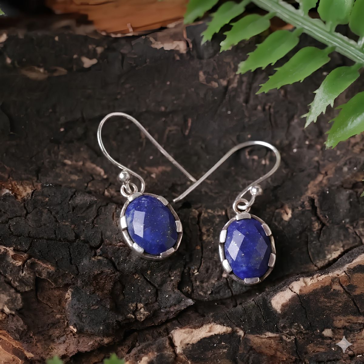 Lapis Oval Shape Silver Earring-Shubhanjali Store (3) lapis oval shape silver earring