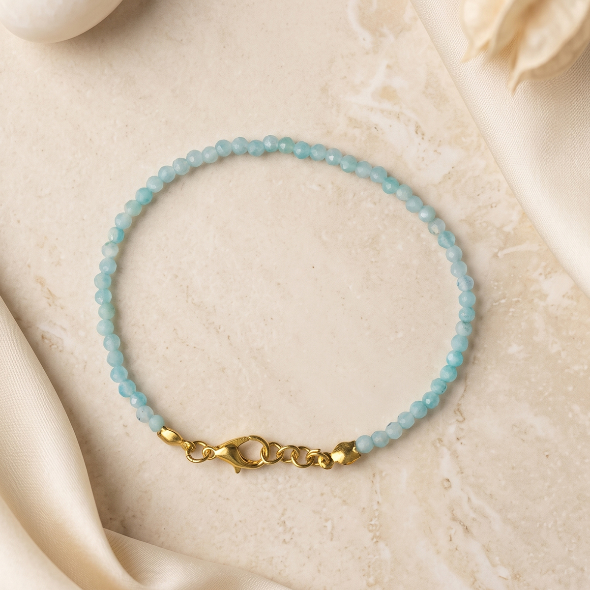 Larimar Faceted Bracelet 3mm- Shubhanjali Store (2) larimar faceted bracelet 3mm
