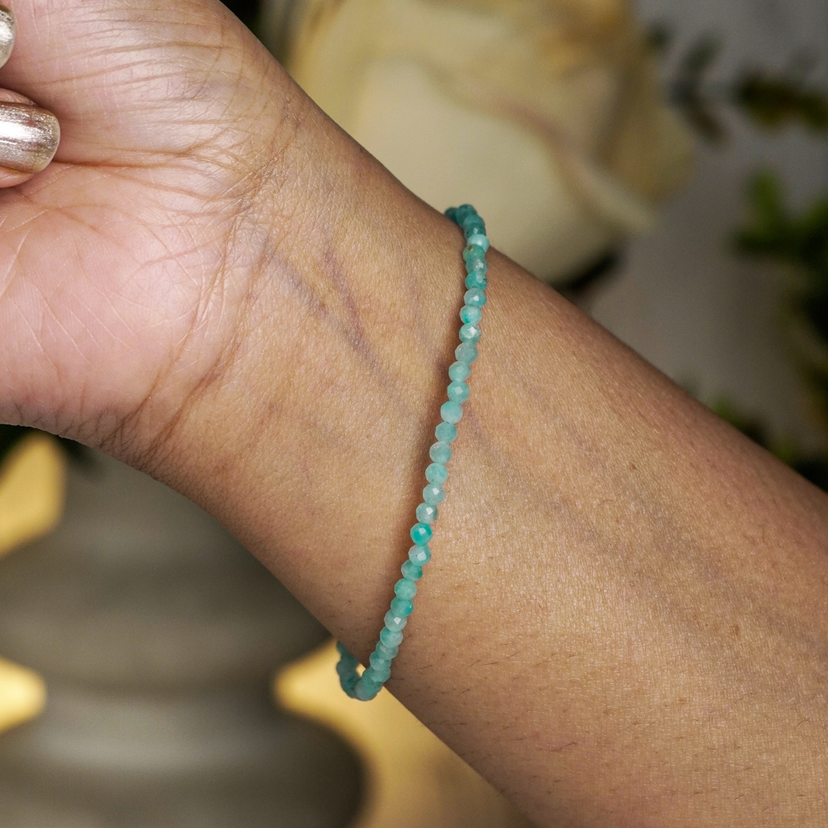 Larimar Faceted Bracelet 3mm- Shubhanjali Store (3) larimar faceted bracelet 3mm