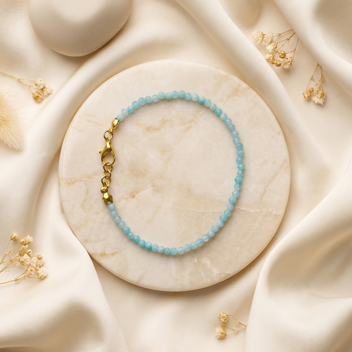 Larimar Faceted Bracelet 3mm- Shubhanjali Store (6) larimar faceted bracelet 3mm