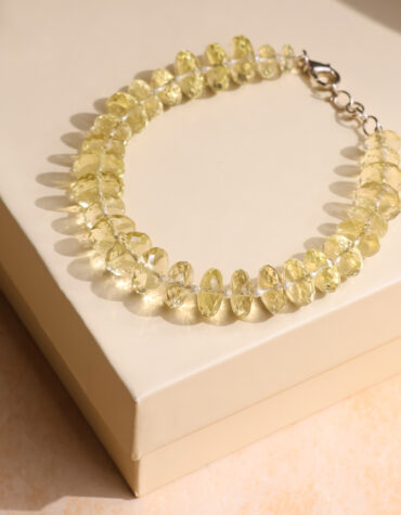 lemon quartz bati faceted big bracelet