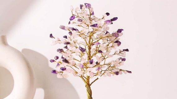 Mental Peace tree 300B On Rose Quartz Raw