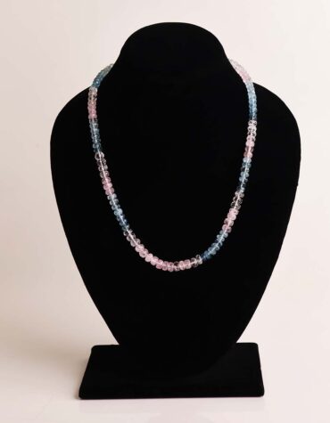 Morganite Bati Faceted Beads Necklace Shubhanjali Store