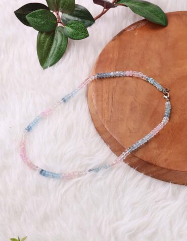 Morganite Bati Faceted Beads Necklace Shubhanjali Store