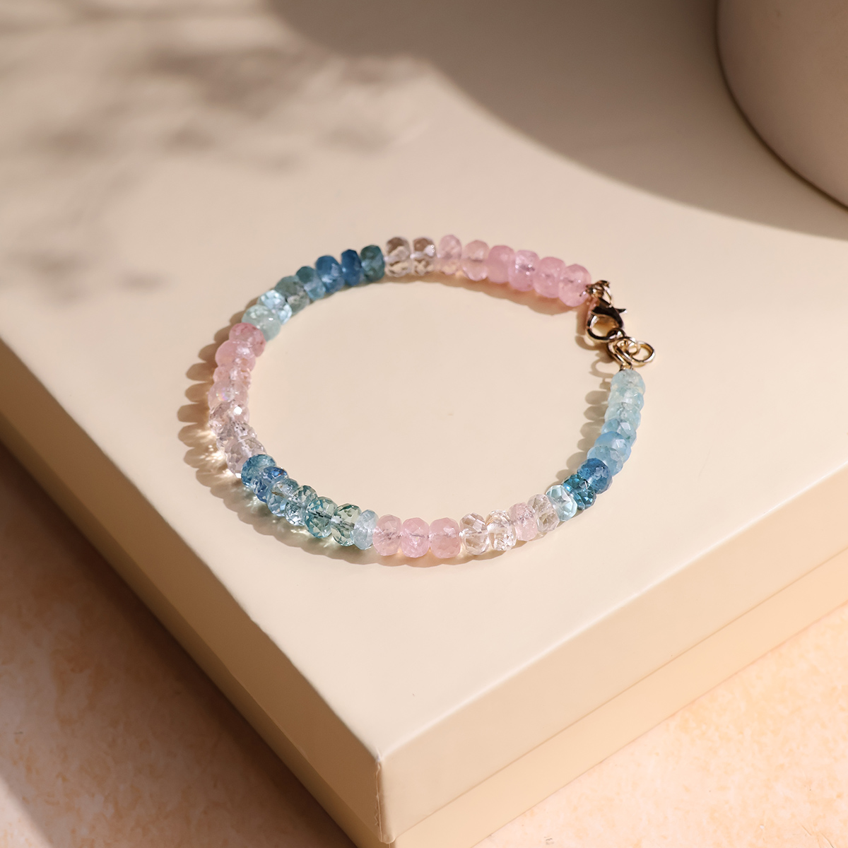Morganite Bati Faceted Silver Bracelet-Shubhanjali Store (4) morganite bati faceted silver bracelet