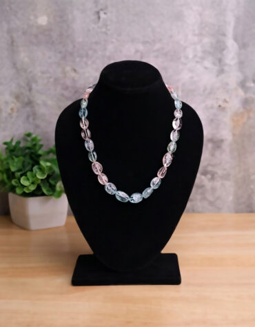 morganite big tumble necklace