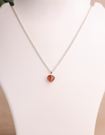 multi rutile heart pendant silver