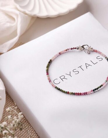 multi tourmaline faceted anklet 2 mm