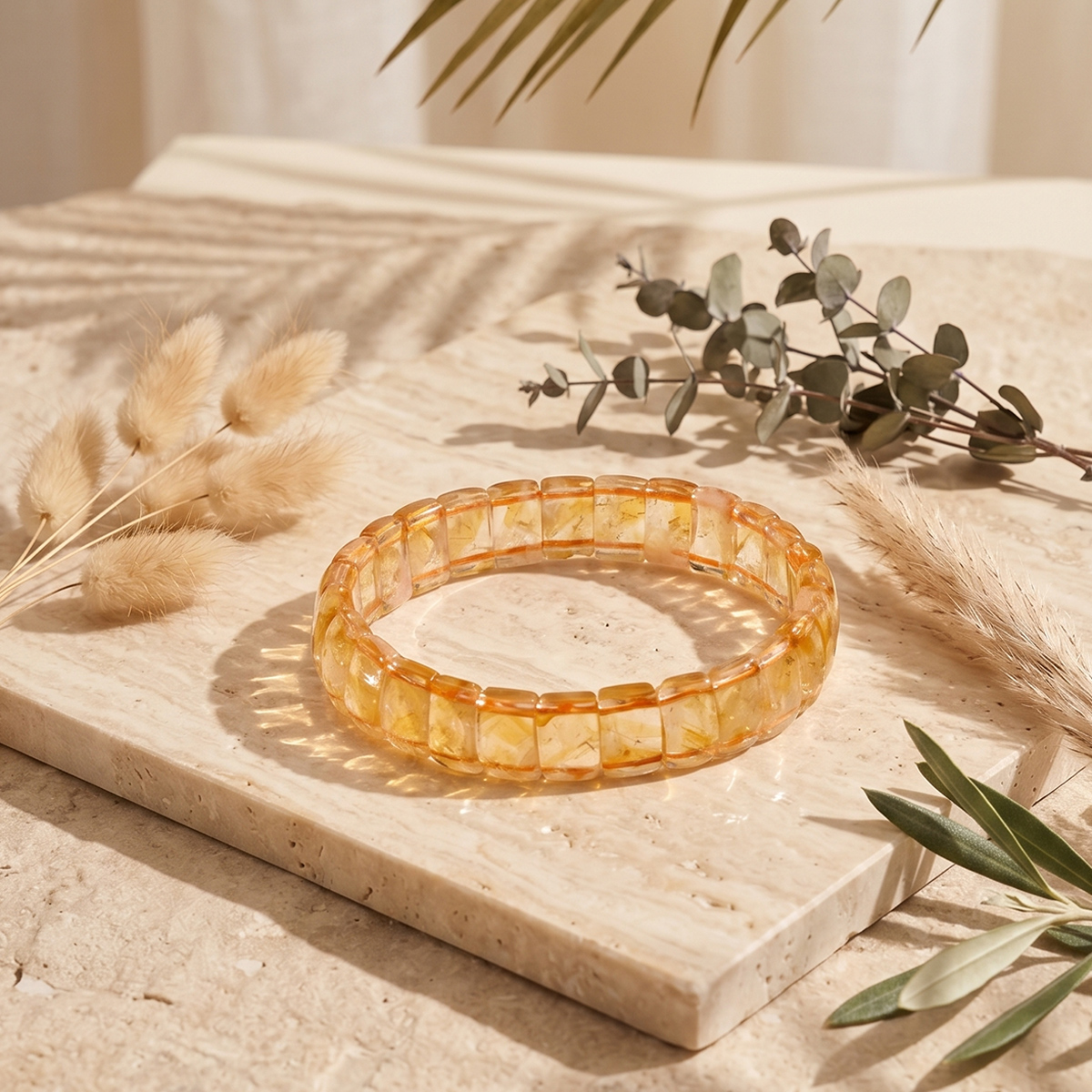 Natural Citrine Rectangle Shape Bracelet-Shubhanjali Store (5) natural citrine rectangle shape bracelet