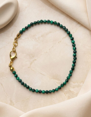 natural malachite faceted bracelet 3mm