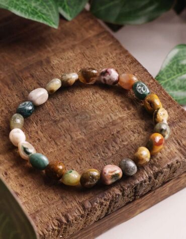 Ocean Jasper Small Tumble Bracelet-Shubhanjali Store