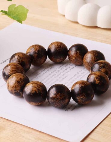 Old-Chess-Agarwood-Black-Brown-Bracelet-Shubhanjali-Store