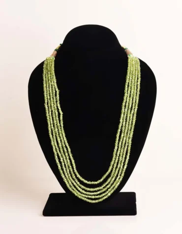 peridot 5 layer bati faceted necklace