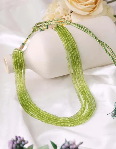 peridot 5 layer bati faceted necklace