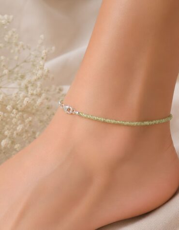 peridot faceted anklet 3mm