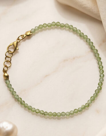 peridot faceted bracelet 3mm