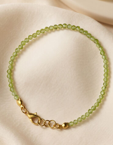 peridot faceted bracelet 3mm