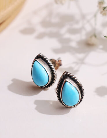 persian turquoise drop stud earring 2 3 gms