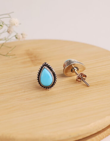 persian turquoise drop stud earring 2 3 gms