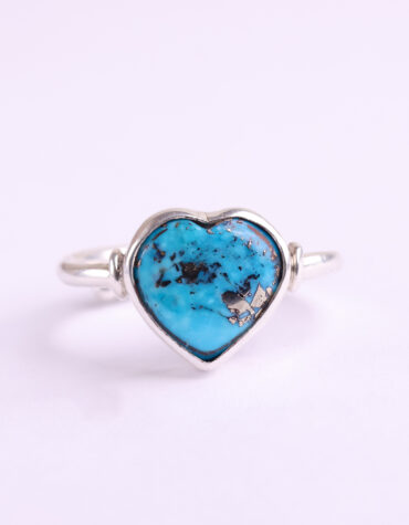 persian turquoise heart silver ring 4 gms