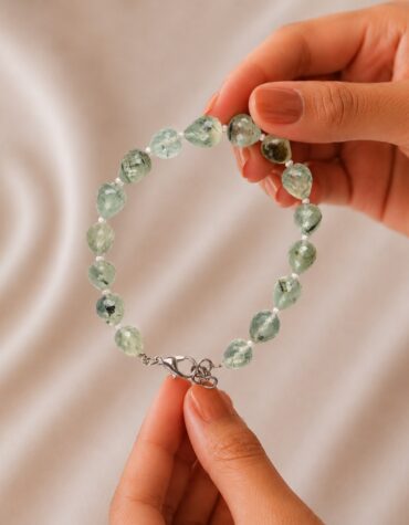 prehnite tear drop faceted bracelet