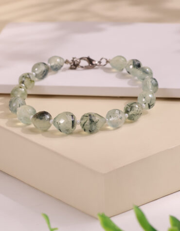 prehnite tear drop faceted bracelet
