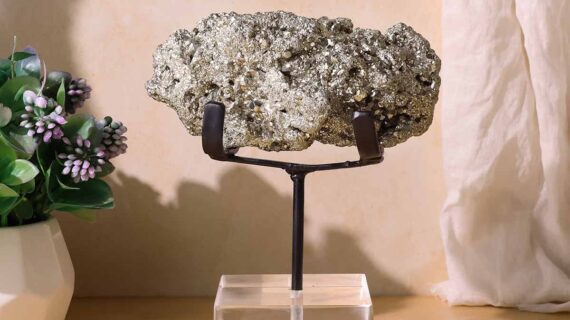 Pyrite Cluster With Black Stand