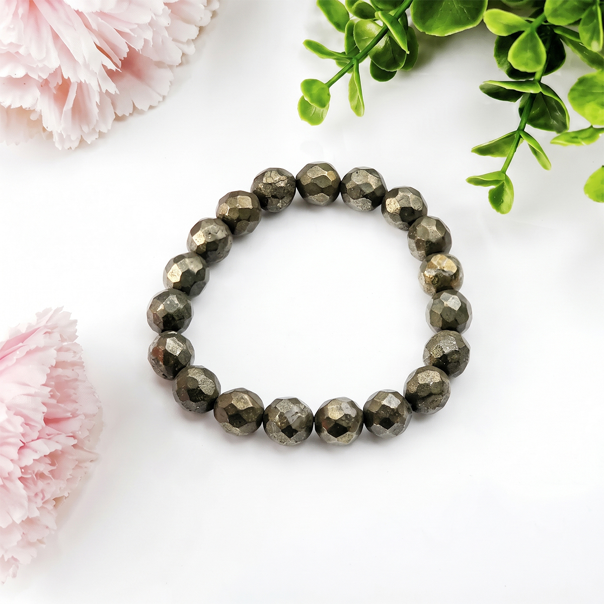 Pyrite Faceted Bracelet - Shubhanjali Store (1) pyrite faceted bracelet