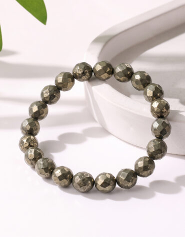 pyrite faceted bracelet