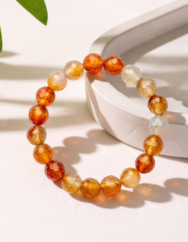 red carnelian faceted bracelet hq 10mm