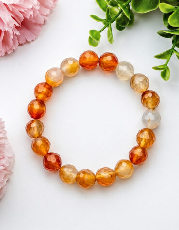 red carnelian faceted bracelet hq 10mm