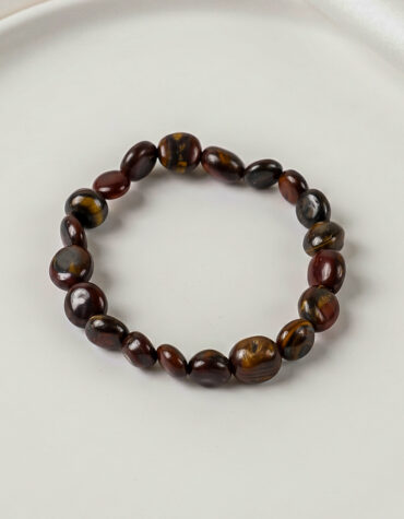 red tiger eye small tumble beads bracelet