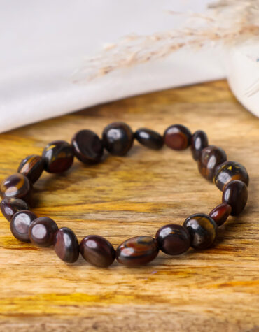 red tiger eye small tumble beads bracelet