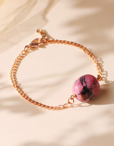 Rhodonite Single Tumble Bracelet-Shubhanjali Store
