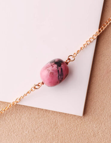 Rhodonite Single Tumble Bracelet-Shubhanjali Store