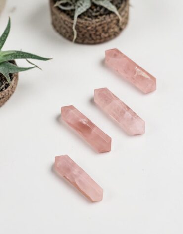 Rose Quartz Double Terminator Mini Pencil-Shubhanjali Store