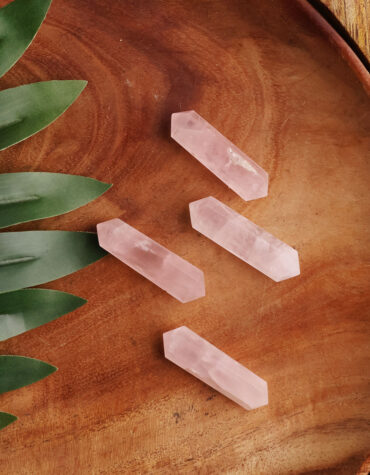 Rose Quartz Double Terminator Mini Pencil-Shubhanjali Store