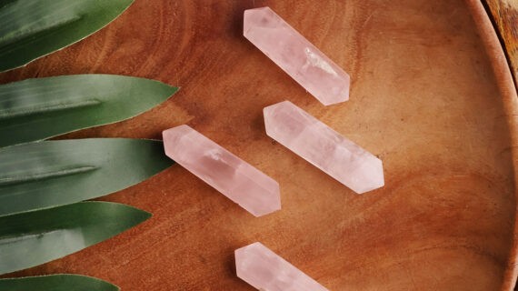 Rose Quartz Double Terminator Mini Pencil