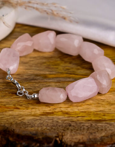 rose quartz faceted tumble bracelet